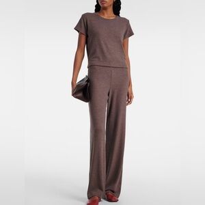 LESET Lauren Wide Leg Pants in Brown.